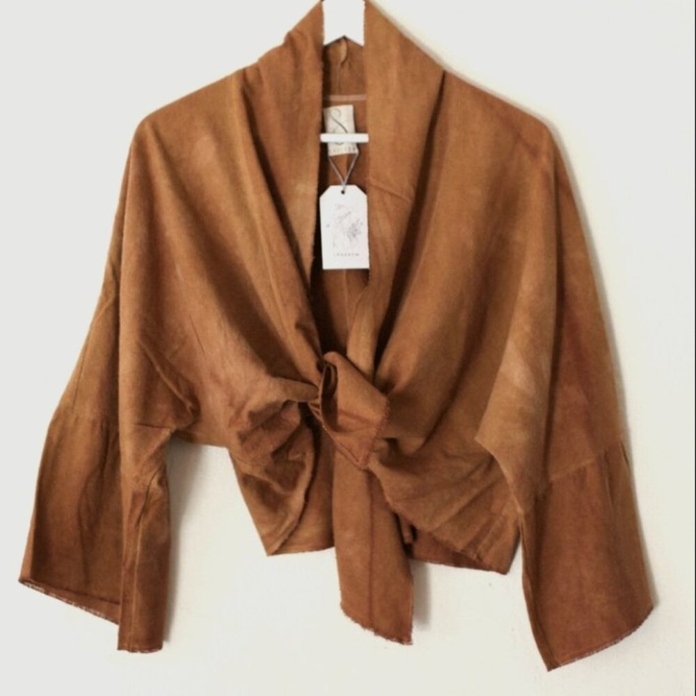 Sparrow Co Spirit Wrap Raw Silk Terracotta One Size